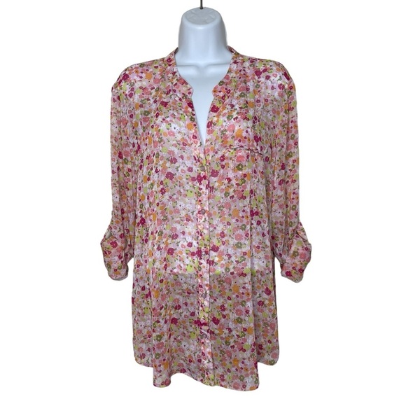 KUT from the Kloth Jasmine Floral Button Down Top XL - Picture 3 of 14